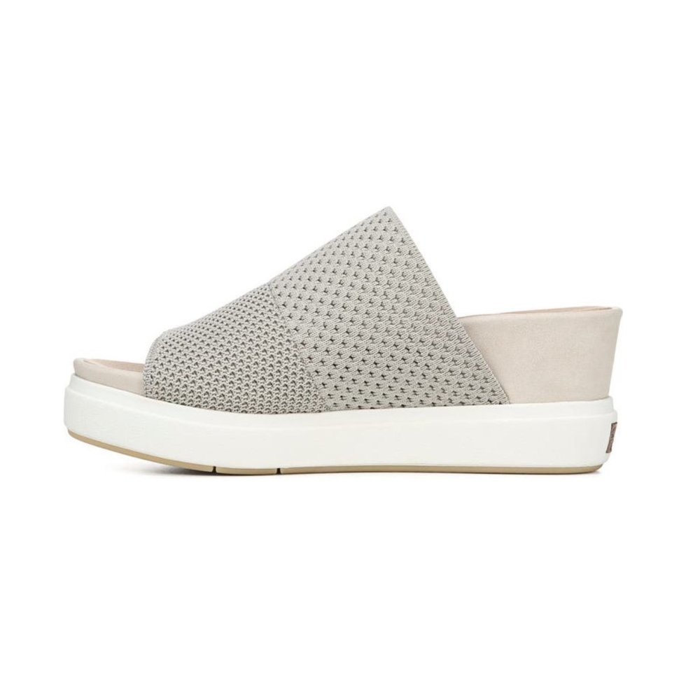 SOLD Dr. Scholl's Womens Grey Sonia Mesh Fabric Slip On Platform Sandals - Picture 14 of 15